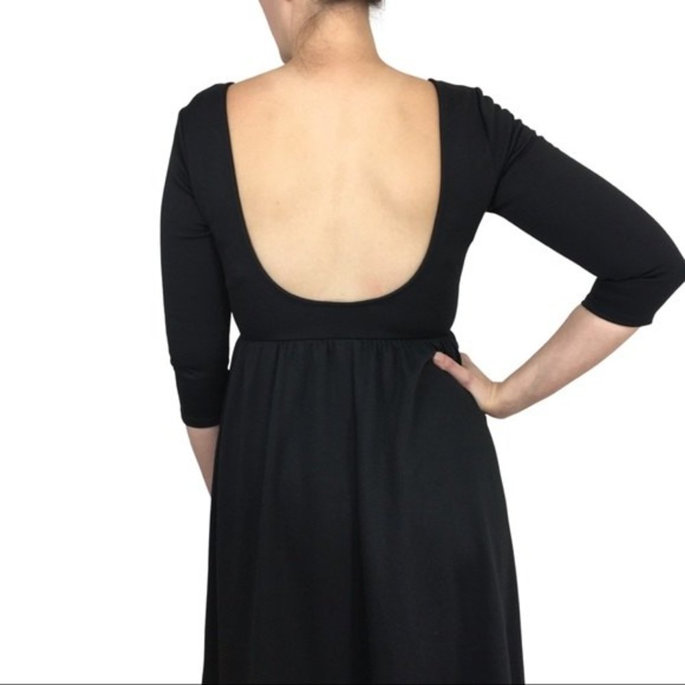 EUC Solemio Low Back Fit and Flair Dress with Pockets Black Size M